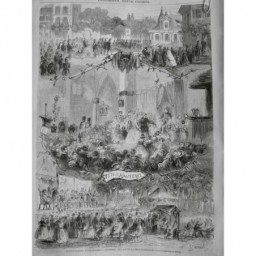 1858 I NANTERRE COURONNEMENT ROSIERE FETE PATRONALE SALTIMBANQUE