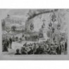 1876 MI NIMES STATUE POETE JEAN REBOUL JARDIN BAINS ROMAINS DISCOURT PRETRE