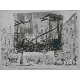 1876 MI ROUEN INCENDIE THEATRE ARTS FACADE FOYER CHUTE FENETRE VICTIME