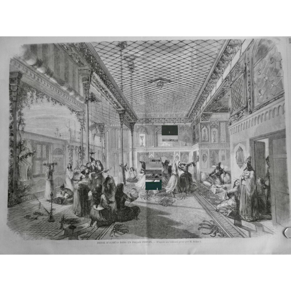 1858 I PALAIS PERSAN DANSE D ALMEES SULTAN CHICHA FEMME MUSICIENNE