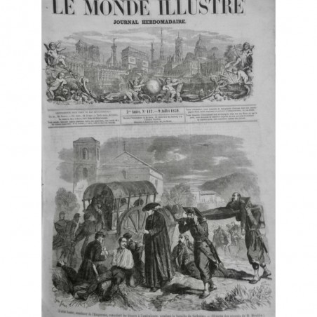 1859 MI ABBÉ LAINE AUMONIER EMPEREUR BLESSES AMBULANCE BATAILLE SOLFERINO