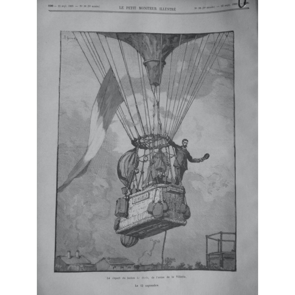 1889 PM DEPART BALLON LE HORLA USINE VILLETTE