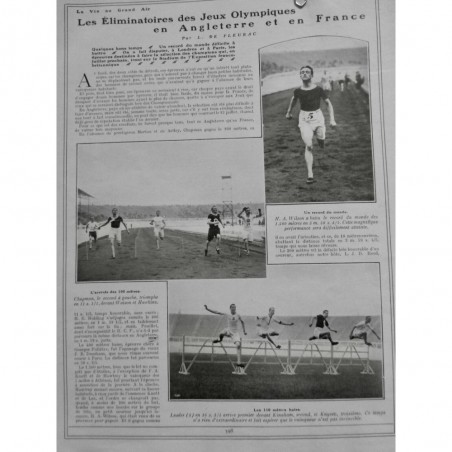 1908 VGA ATHLETISME LONDRES PARIS WILSON COURSE HAIES LEADER CHAPMAN