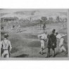 1857 MI JEU CRICKET SPORT DERBY RAQUETTE BATTOIR JOUEUR PELOUSE PALET