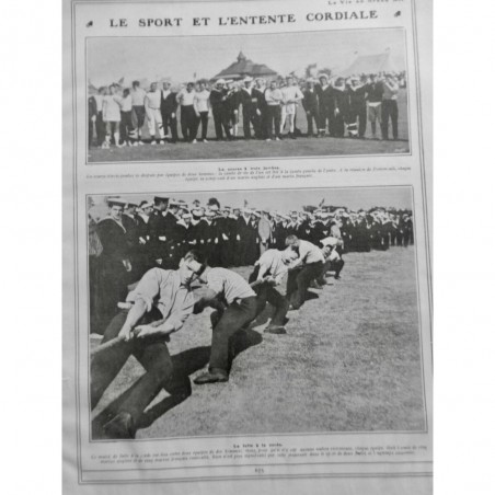 1905 VGA ATHLETISME SPORT COURSE 3 JAMBES LUTTE CORDE EQUIPE MARIN FRANCO ANGLO