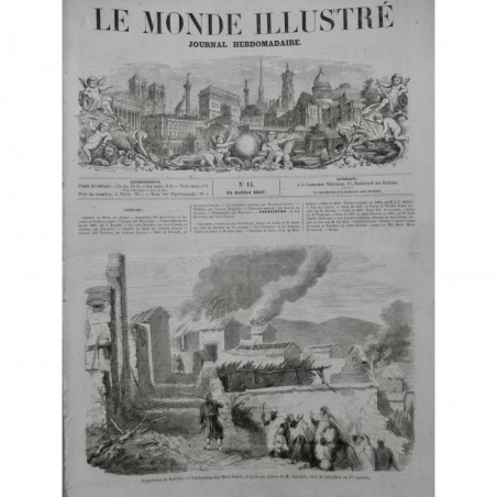 1857 MI PETIT KABILIE EXPEDITION BENI-YENNI AMELLER FORT NAPOLEON 3 JOURNAUX