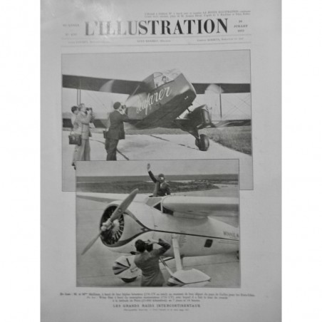 1933 I AVIATION MOLLISON BIPLAN PAYS GALLES ETATS UNIS WILEY POST TOUR MONDE