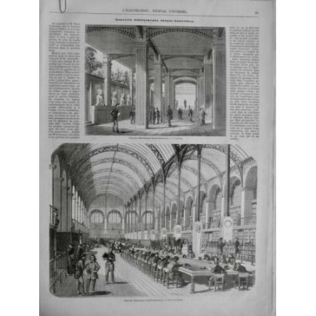 1851 I BIBLIOTHEQUE SAINTE GENEVIEVE SALLE LECTURE VESTIBULE