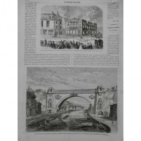 1864 MI PROJET PONT MONUMENTAL SAONE FOURVIERES CROIX ROUSSE DREVET ARCHI