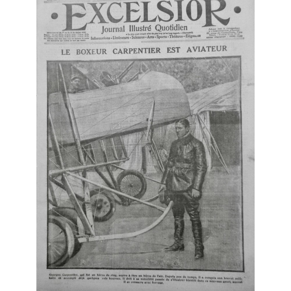 1915 E AVIATION GEORGES CARPENTIER BOXE AVIATEUR BREVET