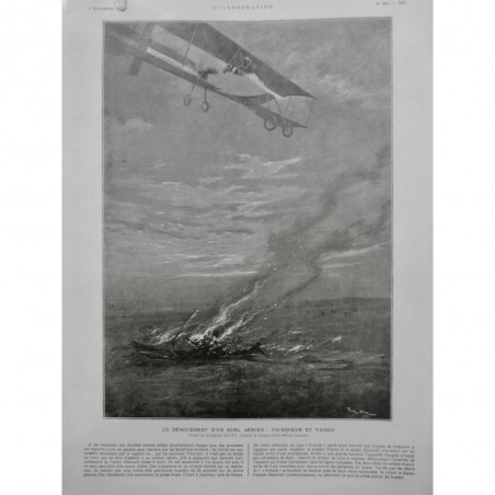 1914 I AVIATION DUEL AERIEN MITRAILLEUSE AVION ALLEMAND EXPLOSION