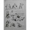 1900 UI LUTTE LUTTEUR PRISES POSITIONS DESSIN FLASSCHOEN