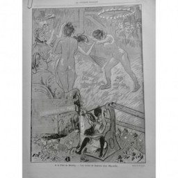 1891 CF LUTTE FEMME NEUILLY LUTTEUSE MARSEILLE DESSIN LUNEL