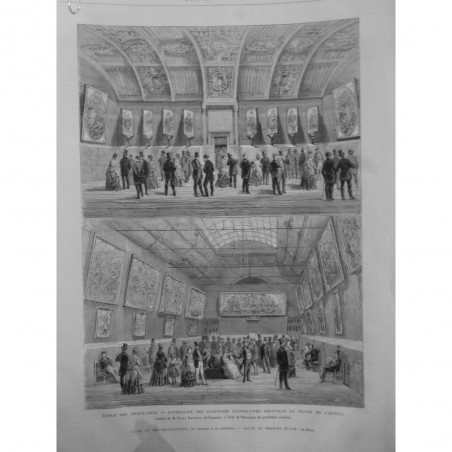 1874 UI ECOLE BEAUX ARTS EXPOSITION PEINTURE DECORATIVE FOYER OPERA BAUDRY