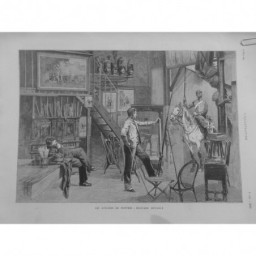 1885 I PEINTURE ATELIER PEINTRE EDOUARD DETAILLE MODELE CHEVAL SOLDAT