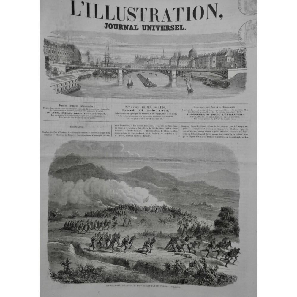 1864 I NOUVELLE ZELANDE PRISE FORT ORAKAU TROUPE ANGLAISE BATAILLE INDIGENE