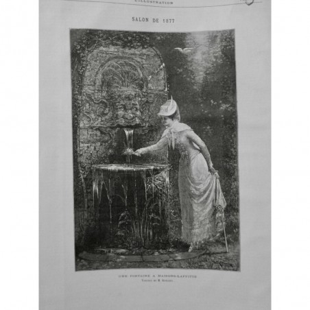 1877 I FONTAINE MAISON LAFITTE TABLEAU BURGERS EAU SOURCE SCULPTURE ORNEMENT