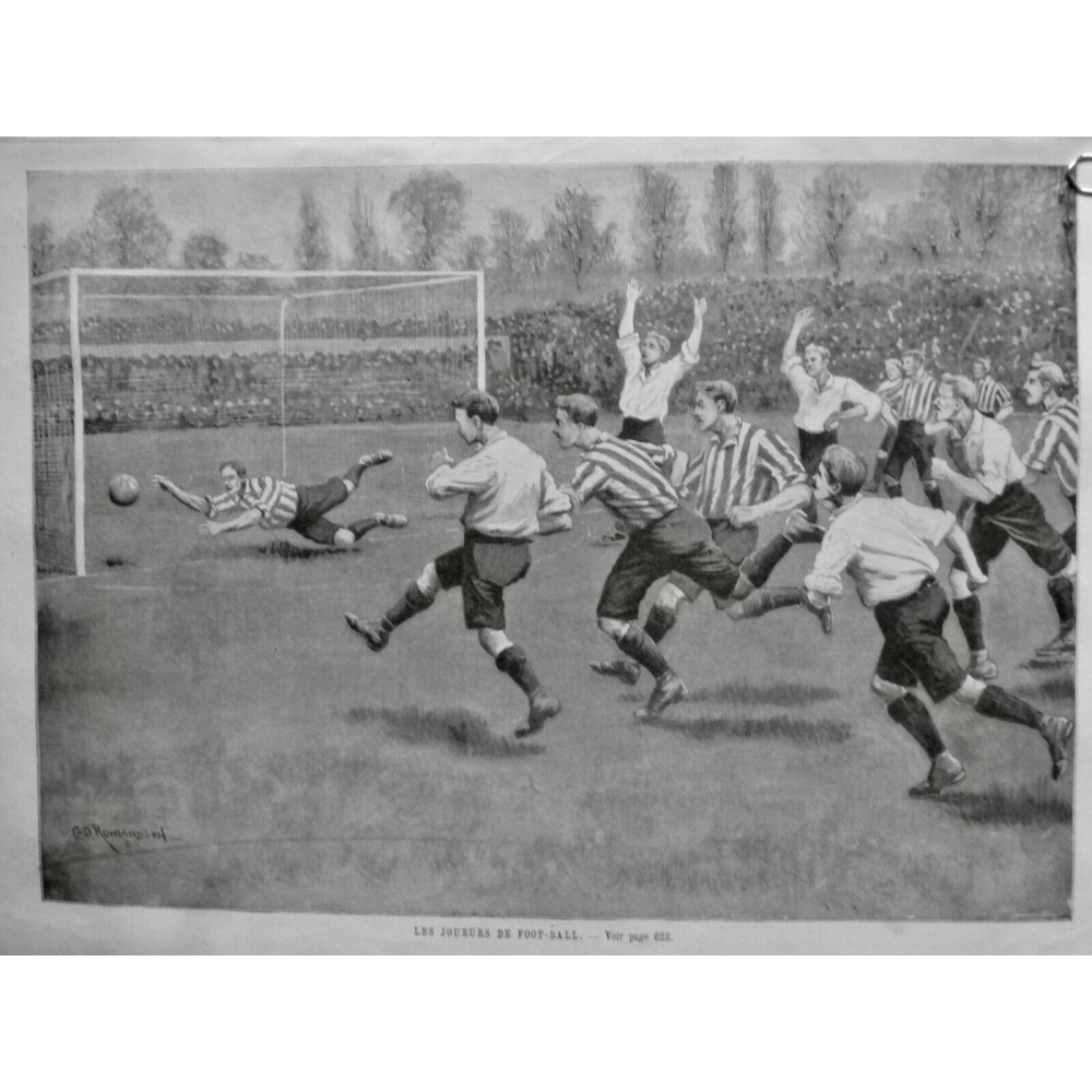 1900 UI JOUEUR FOOTBALL BUT FILET BALLON CAGE SPORT BRUTAL EQUIPE ANGLAISE