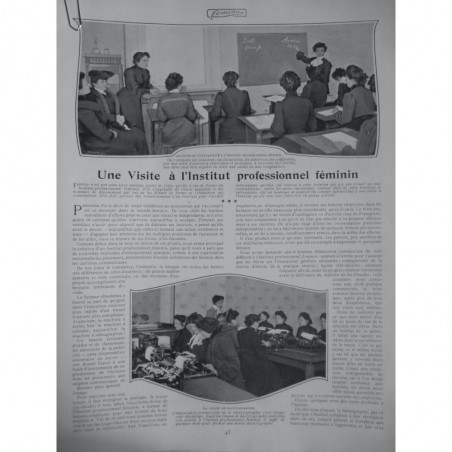 1904 F VISITE INSTITUT PROFESSIONNEL FEMININ LECON DACTYLOGRAPHIE