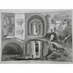 1877 I PALAIS TROCADERO TRAVAUX CHAPITEAUX ESCALIER CAVE AQUARIUM