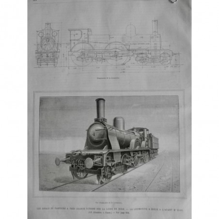 1890 UI TRAIN GRANDE VITESSE ESSAI LIGNE NORD LOCOMOTIVE BOGIE DIAGRAMME RAIL