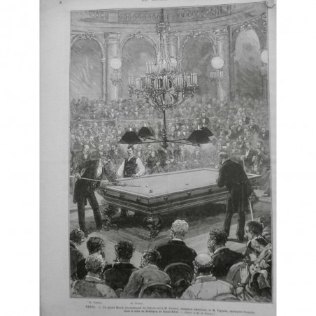 1881 MI BILLARD MATCH VIGNAUX PARIS SLOSSON ZODIAQUE DESSIN HAENEN