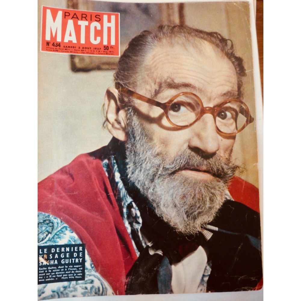 1957 PARIS MATCH SACHA GUITRY MORT THEATRE