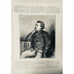 1872 ILLUSTRATION GUSTAVE DORE PORTRAIT