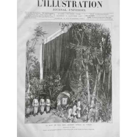 1887 I CAMBODGE TONKIN MORT PAUL BERT EXPOSITION CORPS