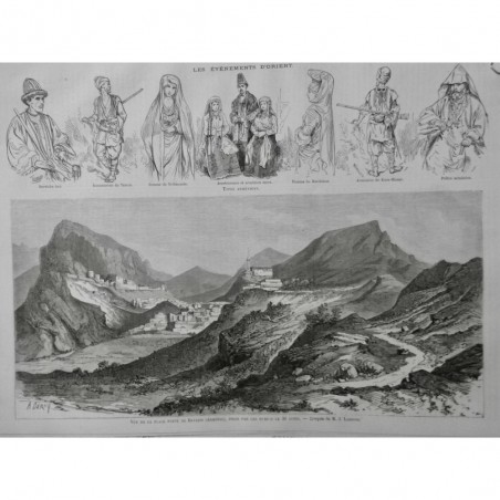 1877 I ARMENIE BAYAZID VUE MONTAGNE DERVICHE TURC KARAMANIEN FEMME KURDISTAN