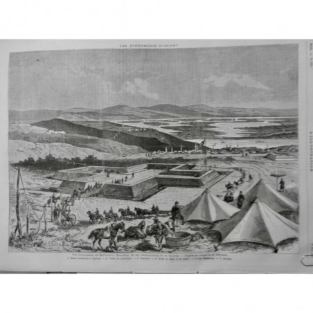 1877 I BULGARIE ROUTSCHOUK FORTIFICATION DANUBE VALLE LOM-FLUSS LAC SLOBOZIAER