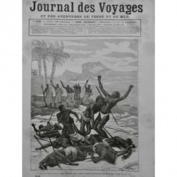 1882 JV ESCLAVAGE RACISME MADAGASCAR ESCLAVE MASSACRE RIVAGE LANCE