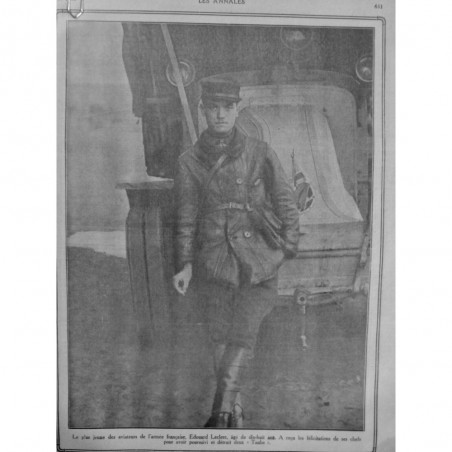 1914 LA ARMEE FRANCAISE JEUNE AVIATEUR LECLERC DESTRUCTION TAUBE