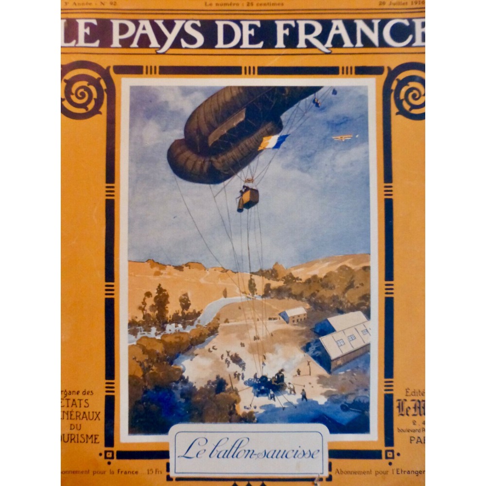 1914 LA BALLON SAUCISSE FRANCAIS LANCEMENT