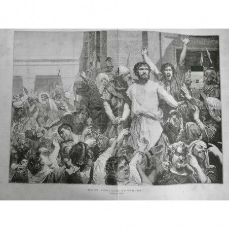 1883 O BARABBAS PONTIUS PILATE ENNEMIE PEUPLE JERUSALEM DESSIN MULLER