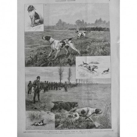 1888 O ESCLIMONT FIELD TRIALS FRANCAIS ROCHEFOUCAULD CHIEN CHASSE GIBIER