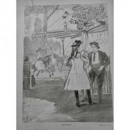 1894 CF PRINTEMPS PARC MANEGE ENFANT JEUNE SEDUCTEUR DESSIN LUNEL