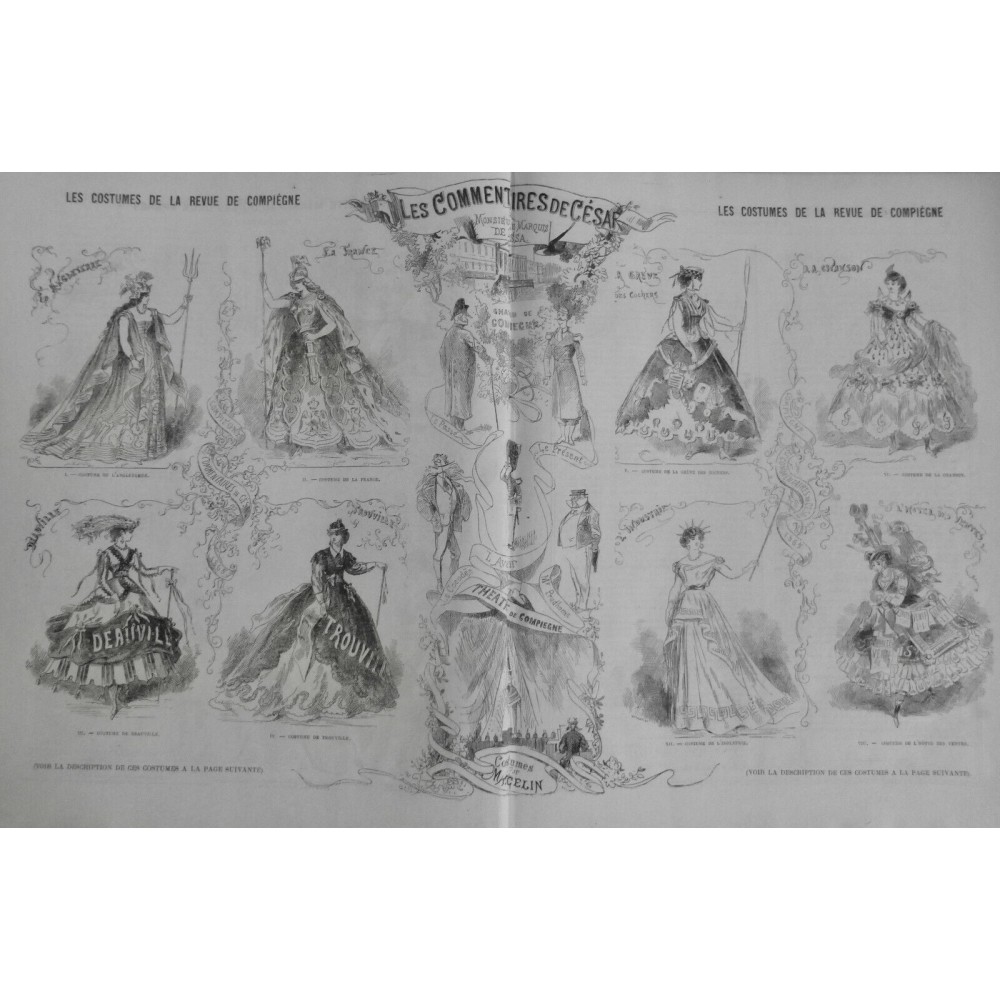 1865 VP PARIS COSTUMES REVUE COMPIEGNE MARQUIS MASSA ANGLETERRE FRANCE