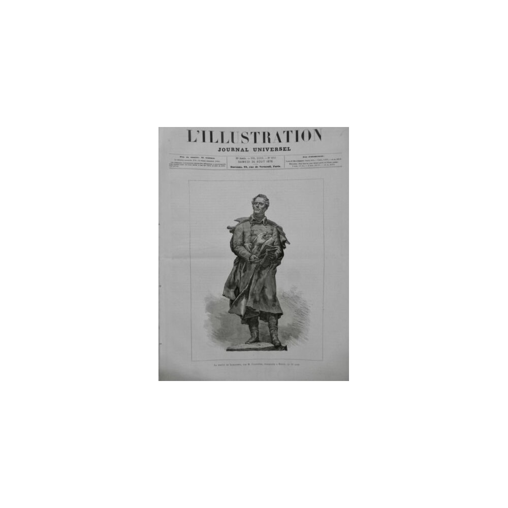 1878 I STATUE LAMARTINE UNIFORME STATUAIRE FALGUIERE MACON