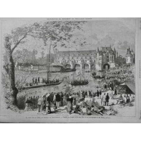 1878 I CHATEAU CHENONCEAUX FETE FLEUVE CHER CORTEGE MARITIME