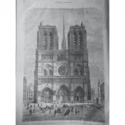 1865 UI NOTRE DAME PARIS RESTAUREE PLANS MM. LASSUS VIOLLET LE DUC