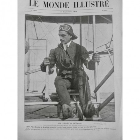 1909 MI AVIATION AVIATEUR ACCIDENT MORTEL LEFEVRE CHUTE FRACTURE CRÂNE