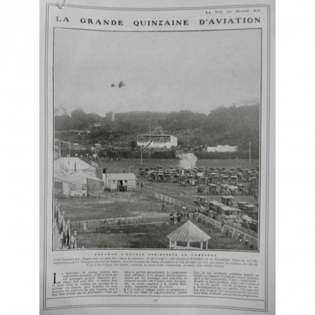 1909 VAGA AVIATION AVIATEUR PAULHAN VOL BIPLAN MOTEUR GNOME