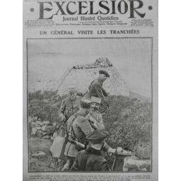 1915 E GUERRE VOSGES TROUPE ALPINE VISITE TRANCHEES