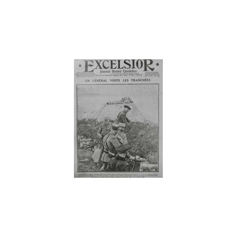 1915 E GUERRE VOSGES TROUPE ALPINE VISITE TRANCHEES