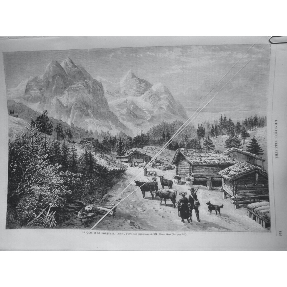 1865 UI GLACIER ROSENLAUI SUISSE PHOTOGRAPHIE MM. BISSON FRERES