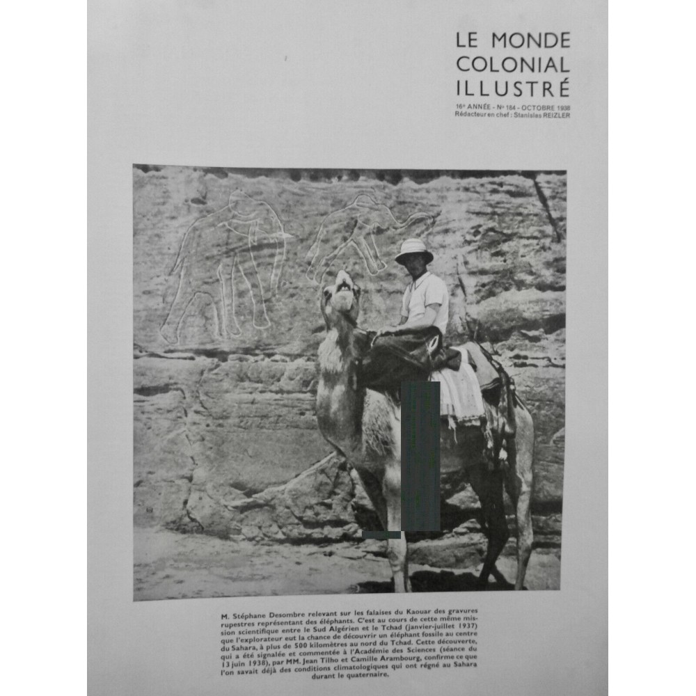 1938 MCI MISSION SCIENTIFIQUE SUD ALGERIEN TCHAD ELEPHANT FOSSILE SAHARA TILHO