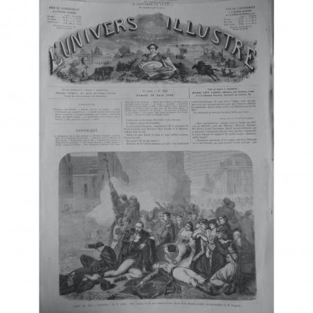 1866 UI VARSOVIE 8 AVRIL TABLEAU M. TONY ROBERT FLEURY DESSIN M. MARIANI