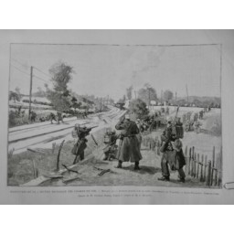 1887 MI CHEMIN FER ATTAQUE LOCOMOTIVE BLINDEE LIGNE VALENTON