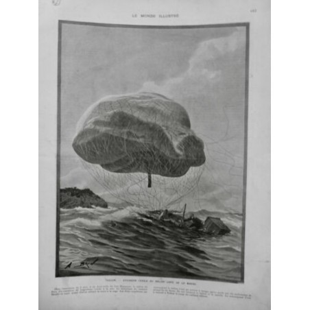 1902 MI BALLON DIRIGEABLE MARINE TOULON ASCENSION CHUTE MER